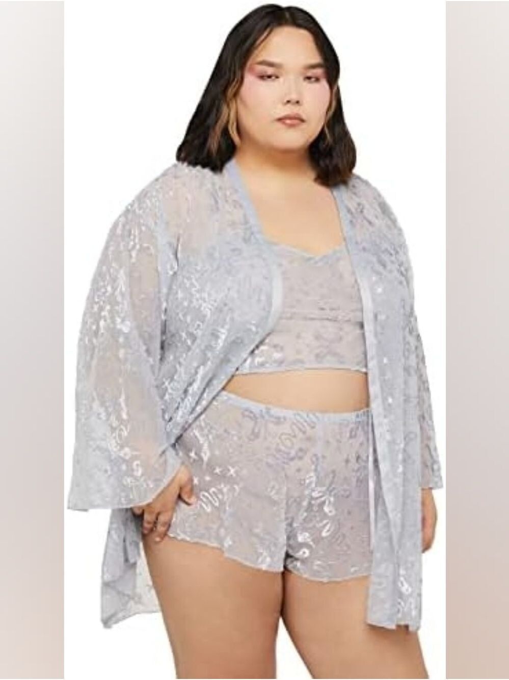 Devoré Dreams Velvet Short Robe - Picture 6 of 6